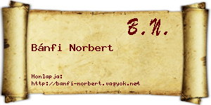 Bánfi Norbert névjegykártya